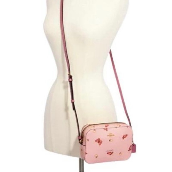 Coach Camera Bag Crossbody Pink With Butterfly Print - Picture 2 of 6